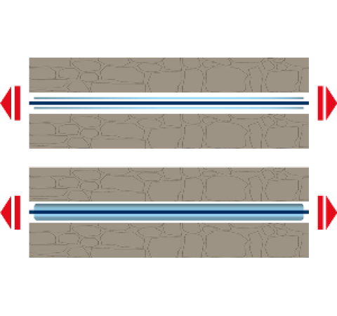 Ancoraggi attivi con elementi di contrasto ad entrambe le estremità